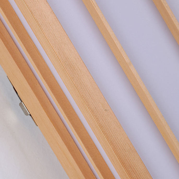 Applique da parete LED in legno massello acrilico rettangolare giapponese tradizionale per camera da letto