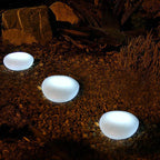 Luce da Giardino LED Esterno in Vetro Sabbbiato ABS a Forma di Ciottolo Solare