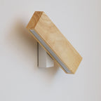 Applique da Parete Lampada LED Acrilico in Legno Massello Rettangolare Piatto Rotabile Nordico Contemporaneo