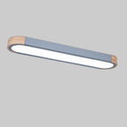 Lampada da soffitto a LED Flush Mount in ferro ovale lungo scandinavo contemporaneo per camera da letto