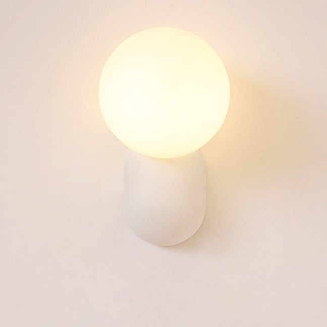 Soffitto a Parete in Resina Stile Macaron Minimalista Moderno con Sfera di Vetro 1 Luce