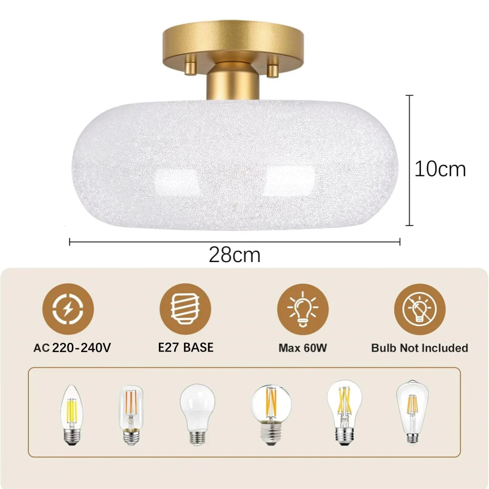 Lampada da Soffitto a Sfera di Vetro Classica