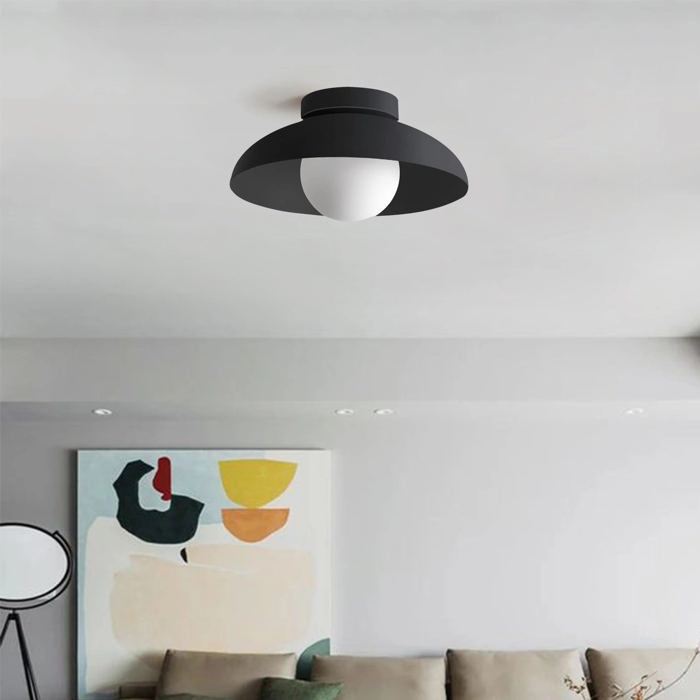 Lampada da soffitto moderna rotonda in metallo
