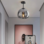 Moderna Semplice Lampada da Soffitto in Vetro di Rame