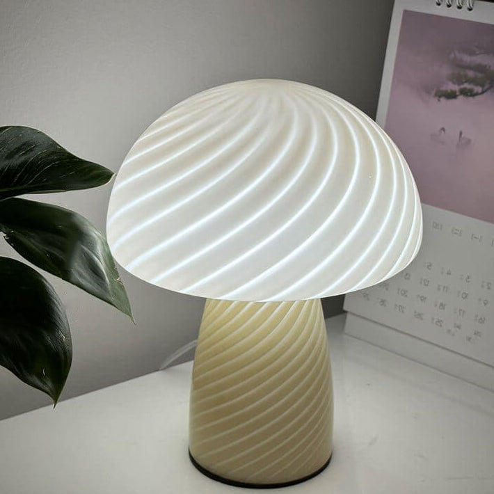 Lampada da Tavolo in Vetro Minimalista Moderna a 1 Luce a Forma di Fungo