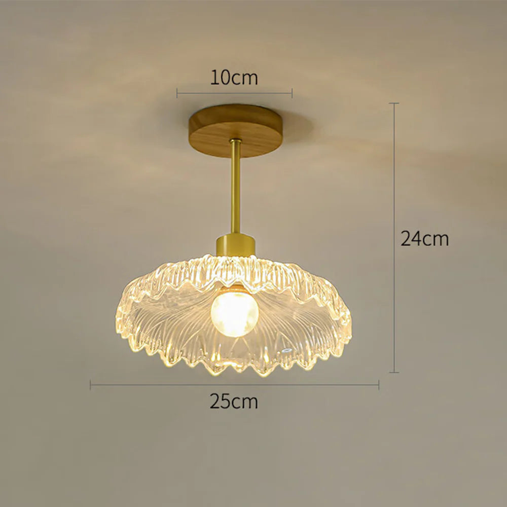 Lampada da soffitto in vetro a petalo elegante