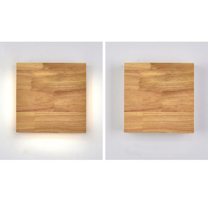 Lampada da Parete LED Rettangolare in Legno Wabi-sabi Giapponese