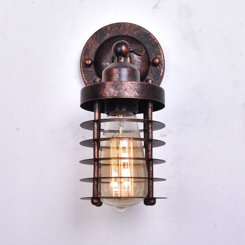 Applique da Parete in Ferro Battuto Industriale Retro del Nord con 1 Luce