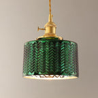 Lampadario Isola in Vetro Verde Vintage Nordico con 1/2/3 Luci