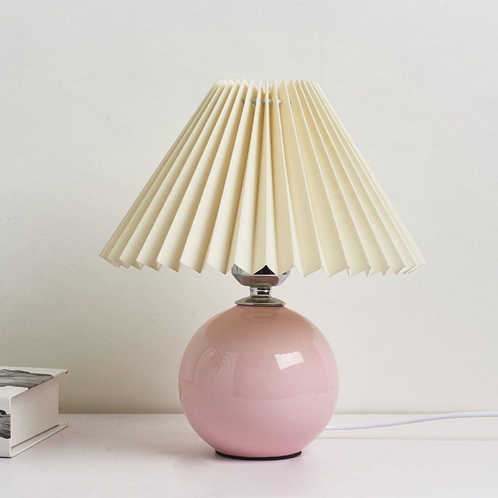 Lampada da Tavolo Ceramica Pieghettata Minimalista Nordica a 1 Luce