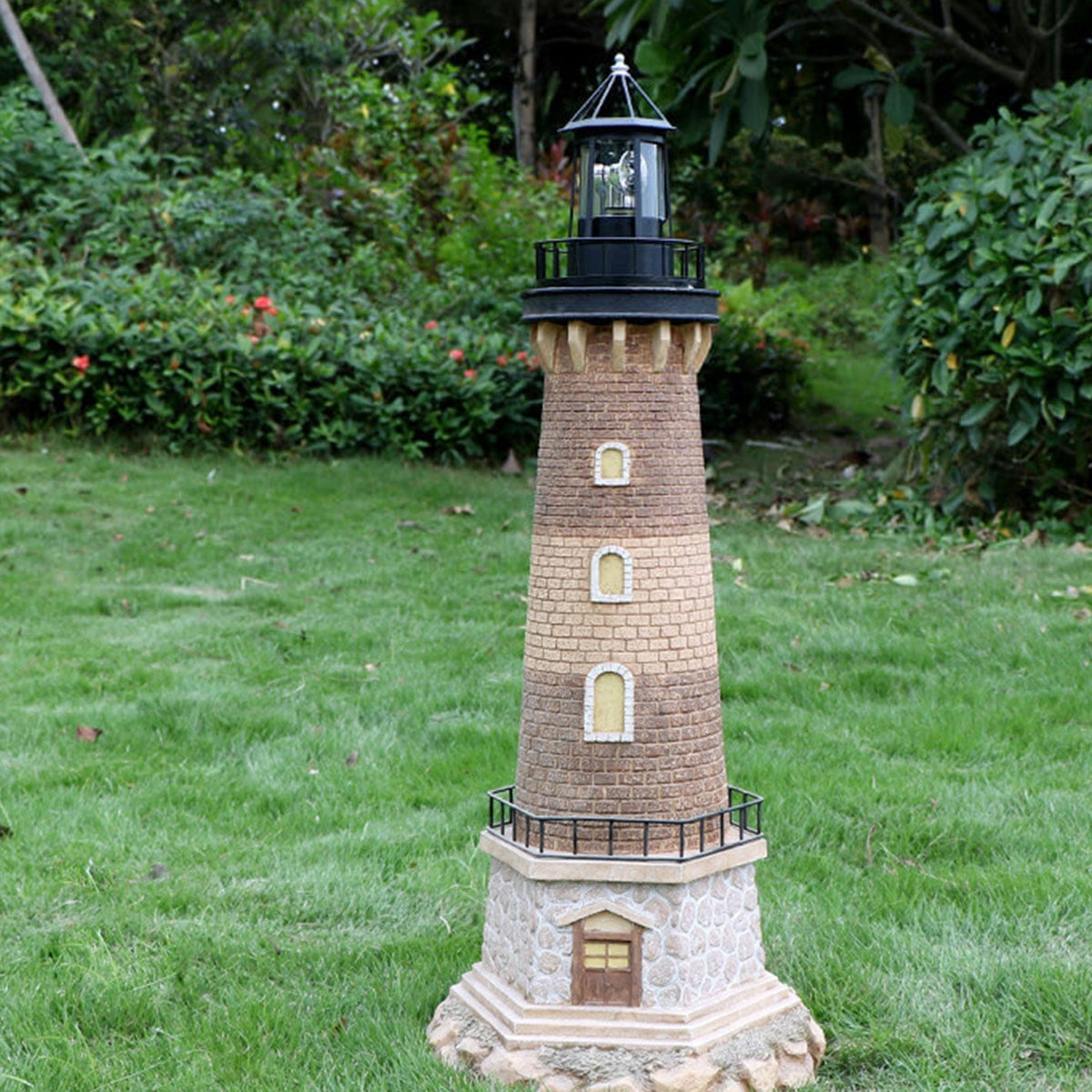 Decorazione da Giardino LED a Torre Rotante Creativa in Resina