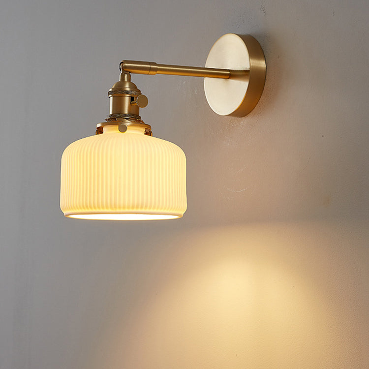 Lampada da parete a 1 luce in ceramica a strisce minimalista moderna