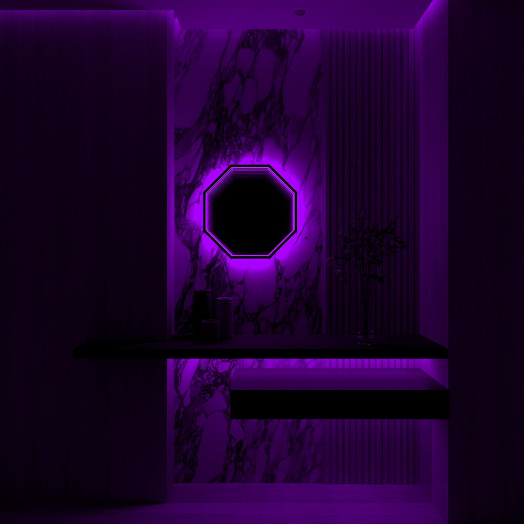 Specchio Luminoso Ottagonale 3D