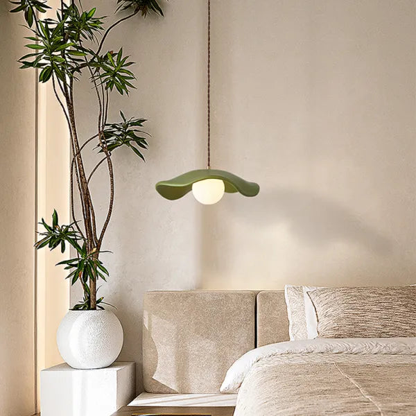 Lampada a sospensione creativa Wabi Sabi per la sala da pranzo con foglie di loto
