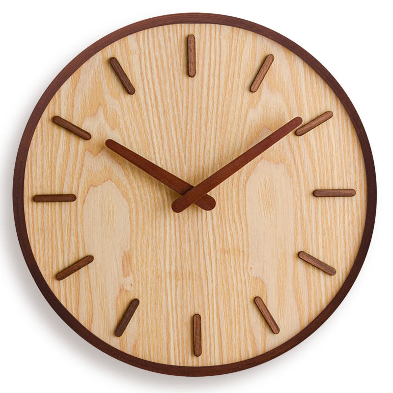 Orologio da Parete in Legno di Noce Minimalista Silenzioso Moderno