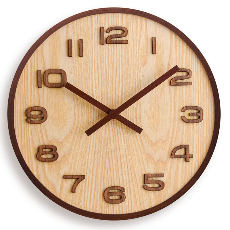 Orologio da Parete in Legno di Noce Minimalista Silenzioso Moderno