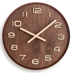 Orologio da Parete in Legno di Noce Minimalista Silenzioso Moderno