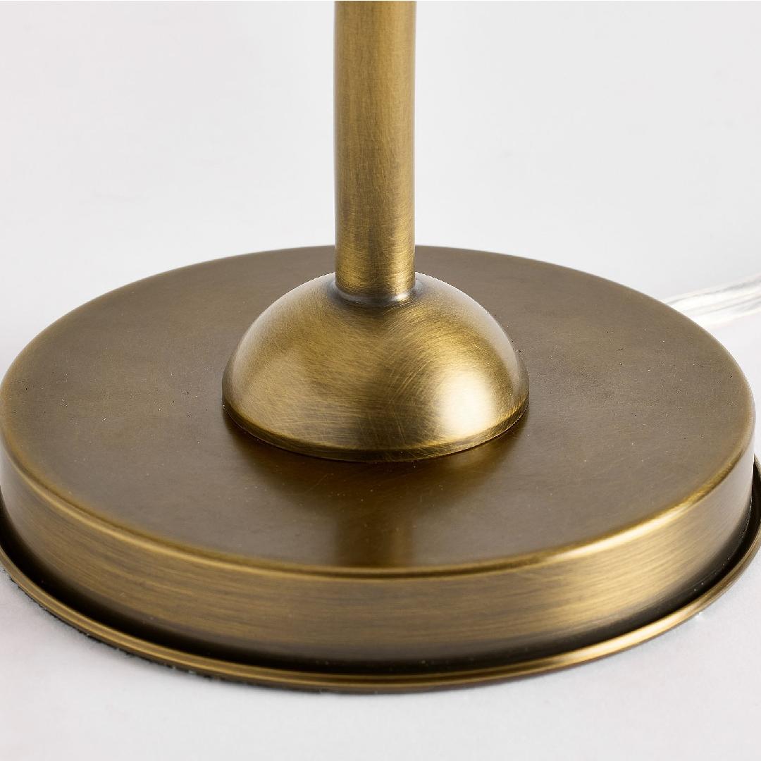Lampada da Tavolo con Paralume in Lino Ottone