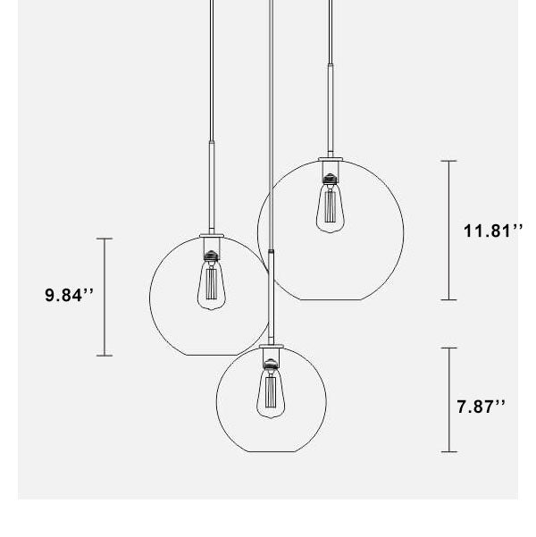 Lampada a Sospensione Globo in Vetro con Gradiente Nordic da 1 Luce