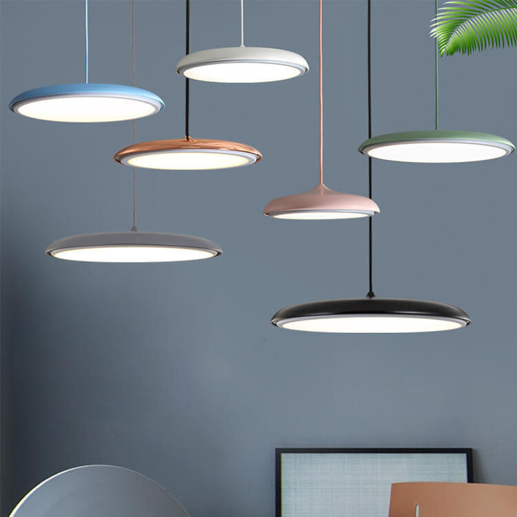 Lampada a Sospensione LED in Metallo Nordic Macaron Flying Saucer