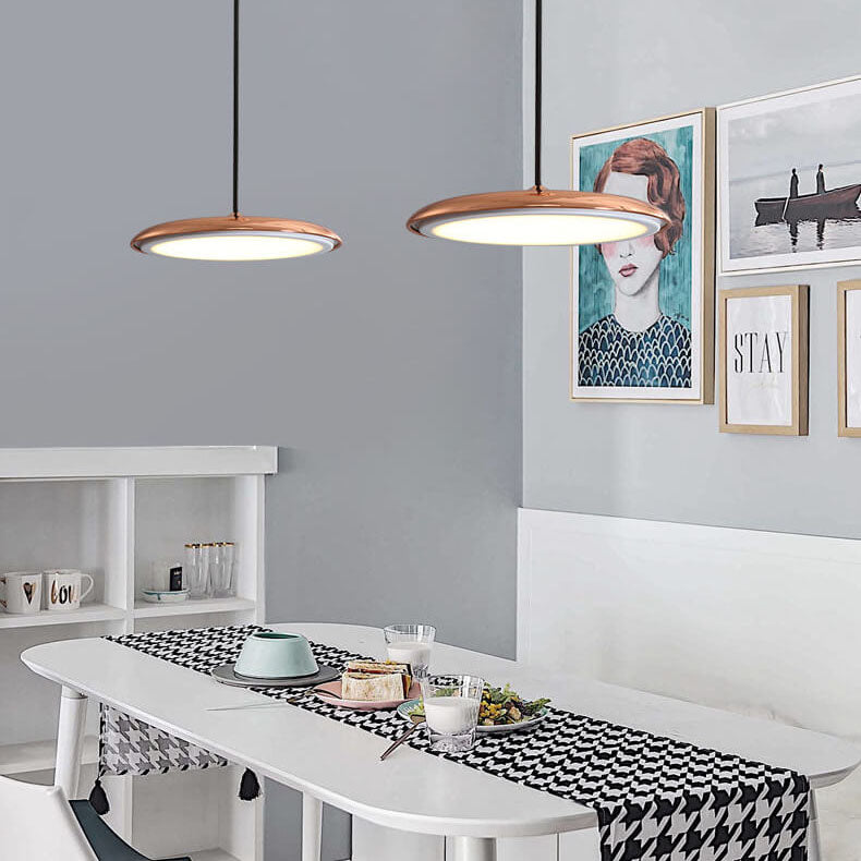 Lampada a Sospensione LED in Metallo Nordic Macaron Flying Saucer