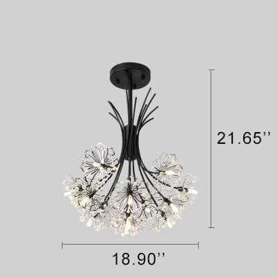 Lampadari a Sfumatura di Dente di Leone con Cristallo 13-19 Luci