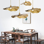Lampada a Sospensione Moderna in Bronzo Dorato Colore Foglia di Loto 1 Luce