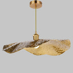 Lampada a Sospensione Moderna in Bronzo Dorato Colore Foglia di Loto 1 Luce