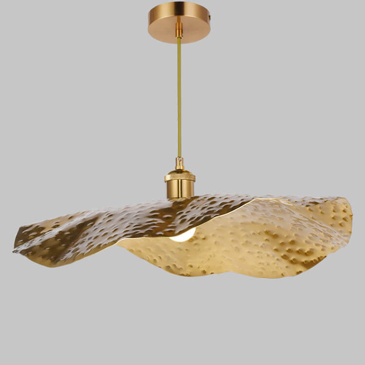 Lampada a Sospensione Moderna in Bronzo Dorato Colore Foglia di Loto 1 Luce
