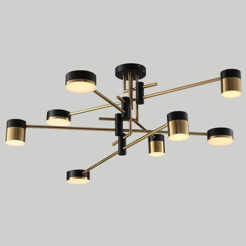 Moderno Minimalista Nero Oro Bilanciato 4-8 Luci Semi-Flussante