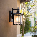 Lampada da parete a 1 luce a forma di padiglione cinese in alluminio solare impermeabile moderna