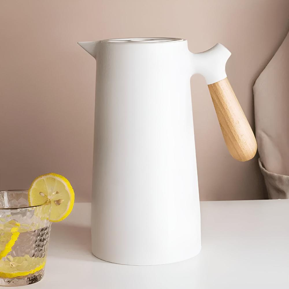 Caraffa Termica Isolata con Manico in Legno