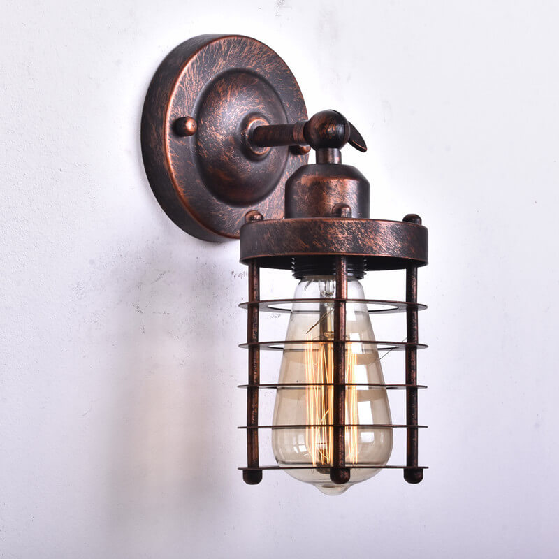 Applique da Parete in Ferro Battuto Industriale Retro del Nord con 1 Luce