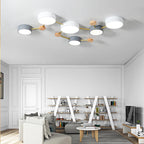 Illuminazione a Soffitto LED in Legno Massello e Ferro Stile Minimalista Scandinavo