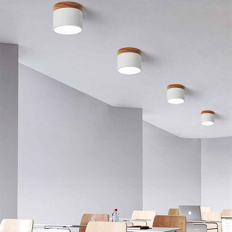 Plafoniera LED a Soffitto a Log in Colore Solido Scandinavo