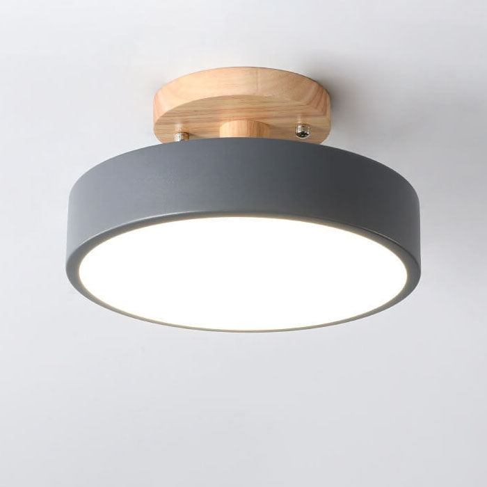 Lampada da soffitto a LED rotonda Nordic Log semi-incassata