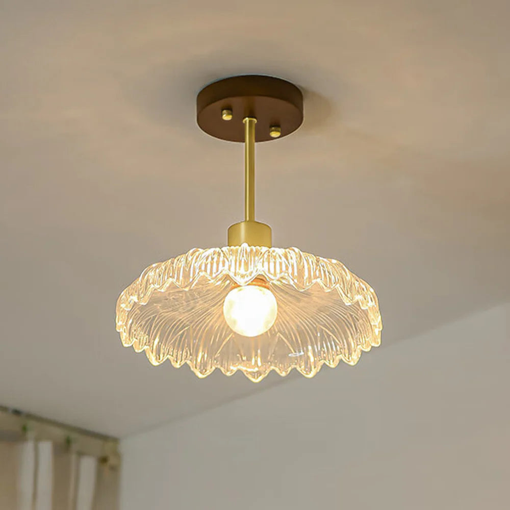 Lampada da soffitto in vetro a petalo elegante