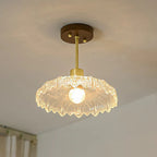 Lampada da soffitto in vetro a petalo elegante
