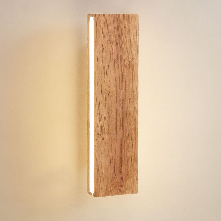 Applique da Parete Lampada LED Acrilico in Legno Massello Rettangolare Piatto Rotabile Nordico Contemporaneo