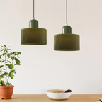 Lampada a sospensione in vetro – Elegante lampada cilindrica per ambienti accoglienti