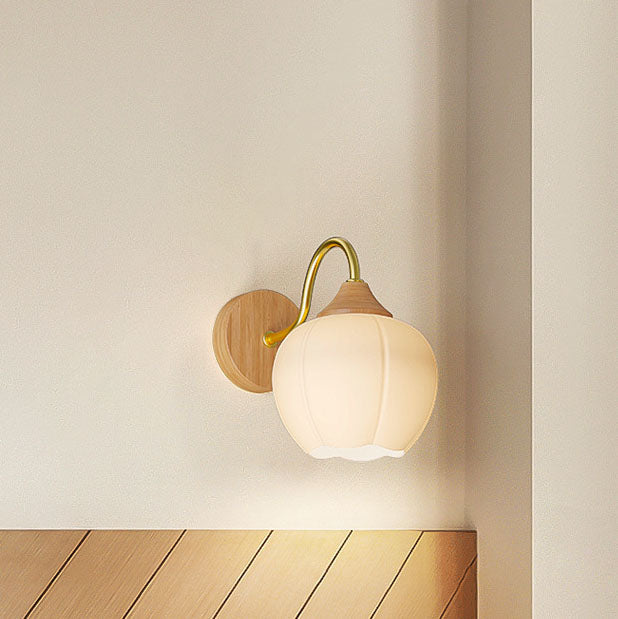 Applique da Parete Rotonda in Vetro e Ferro Striato Nordic Contemporaneo con 1 Luce per Soggiorno e Camera da Letto