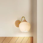 Applique da Parete Rotonda in Vetro e Ferro Striato Nordic Contemporaneo con 1 Luce per Soggiorno e Camera da Letto