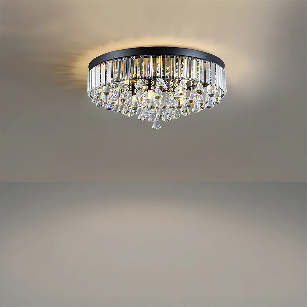 Moderna Luce da Soffitto Rotonda in Cristallo