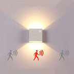 Applique a parete moderna semplice quadrata con sensore di corpo LED