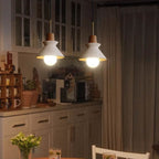 Lampada a Sospensione Minimalista Nordica in Legno e Cemento con 1 Luce