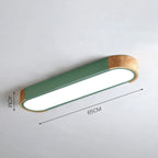 Lampada da soffitto metallica moderna a forma ovale allungata