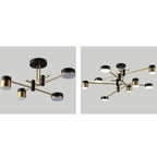 Moderno Minimalista Nero Oro Bilanciato 4-8 Luci Semi-Flussante