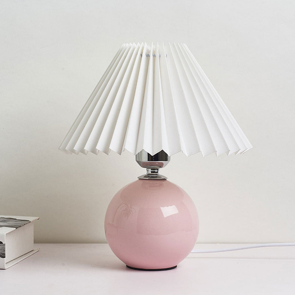 Lampada da Tavolo Ceramica Pieghettata Minimalista Nordica a 1 Luce