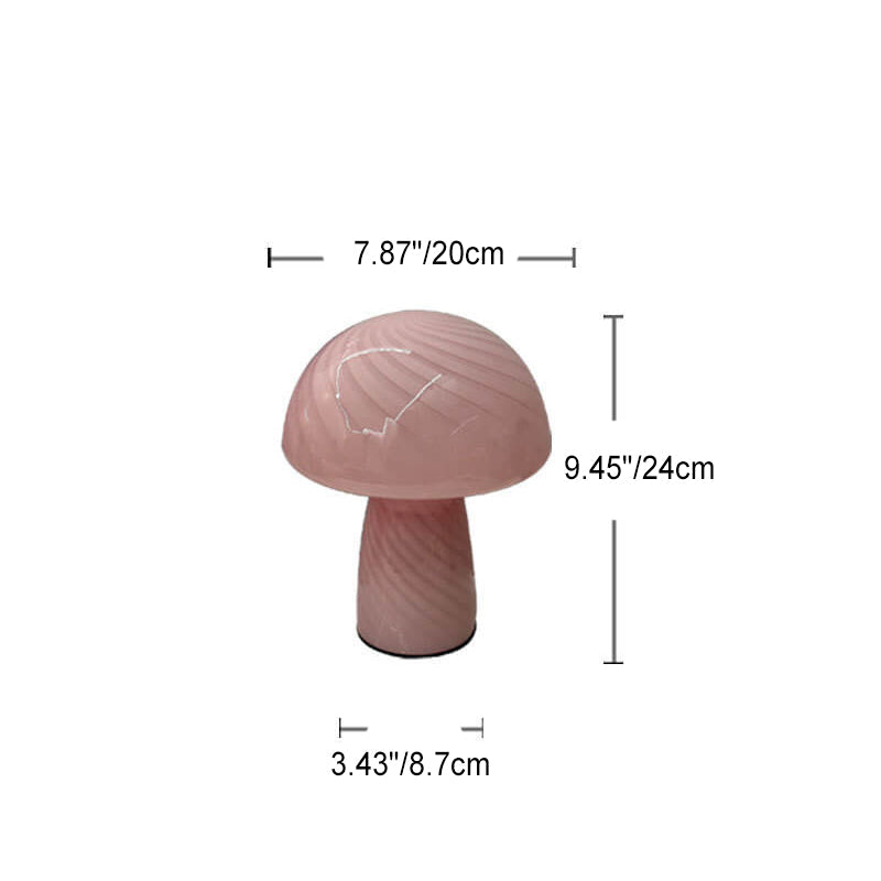 Lampada da Tavolo in Vetro Minimalista Moderna a 1 Luce a Forma di Fungo