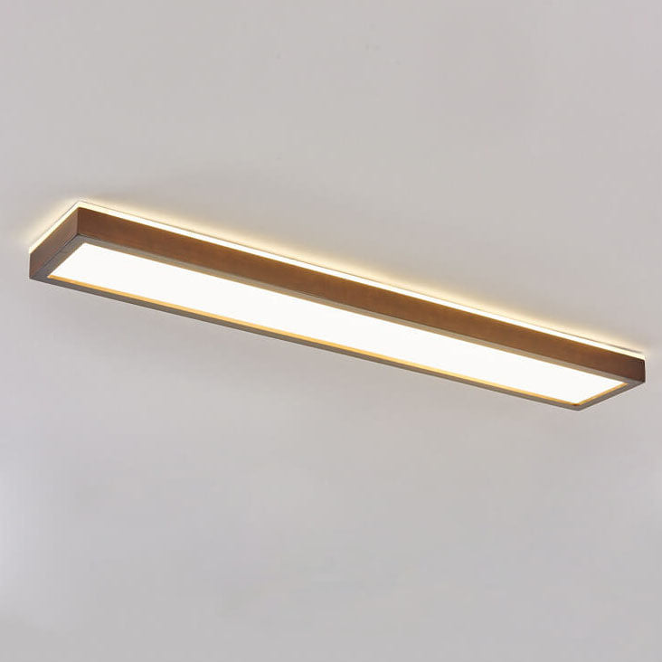 Lampada da soffitto LED rettangolare minimalista giapponese in noce